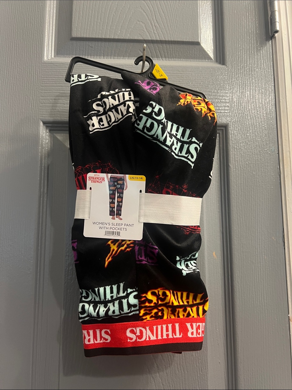 Stranger Things Women's Sleep Pants - Black with Multicolor Logos